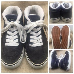 VANS Kids size 4 unisex Navy Blue white high tops Sneakers Shoes
